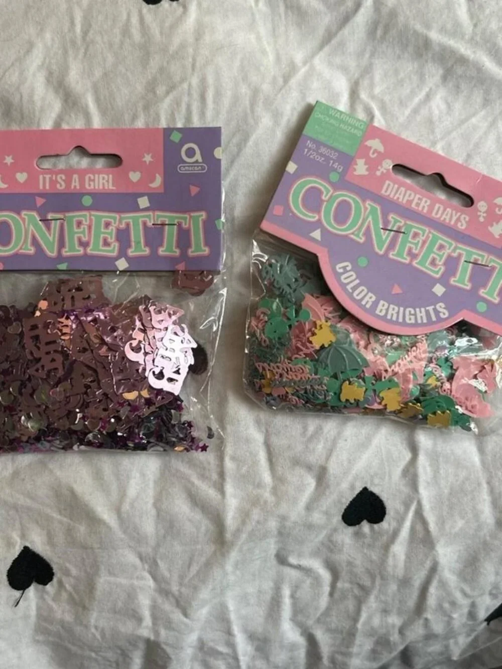 New Its a Girl and Diaper Days Baby Shower Confetti Packets
